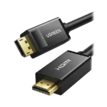 Cable DP Macho a HDMI Macho / Longitud 1.50 m / Soporta 4K@30Hz / Soporta 3D / Cobre Estañado 28AWG / Blindaje interno múltiple / Transmisión Unidireccional / Botón de Liberación / Chip de Última Generación