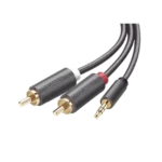 Cable Adaptador de 3.5mm Macho a 2 RCA Macho / 3 Metros / Color Gris / Blindaje Múltiple / ABS / Alta Calidad - Image 2