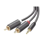 Cable Adaptador de 3.5mm Macho a 2 RCA Macho / 5 Metros / Color Gris / Blindaje Múltiple / ABS / Alta Calidad - Image 3