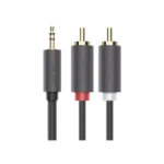 Cable Adaptador de 3.5mm Macho a 2 RCA Macho / 5 Metros / Color Gris / Blindaje Múltiple / ABS / Alta Calidad - Image 5