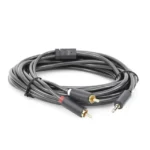 Cable Adaptador de 3.5mm Macho a 2 RCA Macho / 5 Metros / Color Gris / Blindaje Múltiple / ABS / Alta Calidad - Image 7