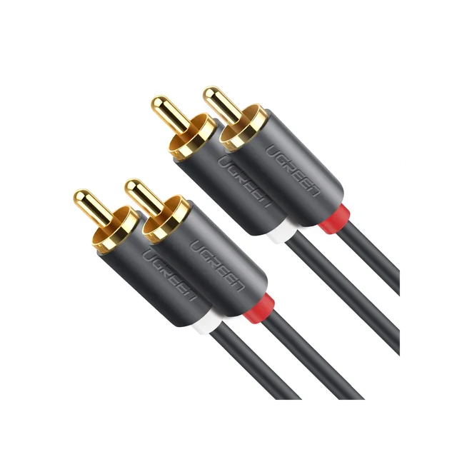 10519-h Cable de Audio 2 RCA Macho a 2 RCA Macho / 3 Metros (9.84 Pies) / Color Negro / Alta Calidad / Anillos de Goma para Asegurar un Agarre Firme al Instalar o Quitar el Cable - Image 1