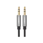 Cable Auxiliar 5 Metros / Conector 3.5mm a 3.5mm / Macho a Macho / Cubierta de TPE / Carcasa de Aluminio / Color Negro