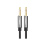 Cable Auxiliar 5 Metros / Conector 3.5mm a 3.5mm / Macho a Macho / Cubierta de TPE / Carcasa de Aluminio / Color Negro - Image 2