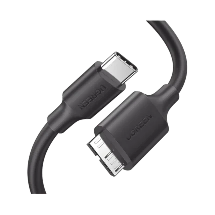 Cable USB Tipo C 3.0 a Micro Tipo B | 1m |Carga Rápida | 5 Gbps | Transferencia de Datos | Blindaje Interior Múltiple | Compatible con Disco Duro Externo, Portátiles, Seagate, Nikon, Canon.