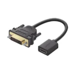 Convertidor DVI macho a HDMI Hembra | Bidireccional | DVI 24+1 | 1080P@60Hz | Cable de 22cm | Negro. - Image 2