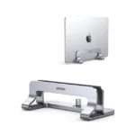 Soporte Vertical para Laptop / Adecuado para escritorio / Anchura Ajustable (12-26mm) / Amplia compatibilidad / Anti-Arañazos / Anti-Deslizante /Ajustable Mediante Tornillos / Color Plata / Aluminio + Silicona - Image 3