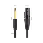 Cable para Micrófono Plug 6.35 mm (1/4 Inch) Macho a XLR Canon Hembra / Núcleo de Cobre / 5 Metros / Alta Calidad / Color Negro - Image 4