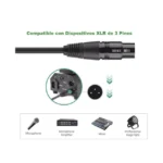 Cable para Micrófono Plug 6.35 mm (1/4 Inch) Macho a XLR Canon Hembra / Núcleo de Cobre / 5 Metros / Alta Calidad / Color Negro - Image 6