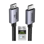 Cable HDMI 2.1 de 8K@60Hz | 3 metros | 48Gbps | HDR10+ | 3D Inversivo| eARC | Dolby ATMOS |   VVR | QMS | QFT | ALLM | 3 modos de Visualización | Certificado HDMI 8K | Niquelado | Nylon Trenzado | Carcasa de Aluminio.