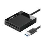 Lector de Tarjetas USB-A 3.0  a CompactFlash (CF)/ MemoryStick (MS)/ TransFlash (TF)/ SecureDigital (SD) | 4 en 1 | 5Gbps | Hasta 2TB | Soporta Windows/Mac OS/Linux/Android | Lectura de tarjetas simultánea | Cable de 15cm.