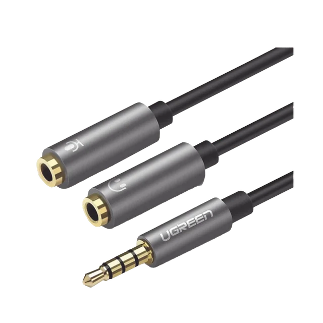 30619-h Cable Divisor en Y / De 3.5 mm Macho a Dos Salidas de 3.5 mm Hembra / CTIA, TRS / Núcleo de Cobre / TPE / Longitud 20 cm / Ideal para Separar el Micrófono de los Auriculares - Image 1