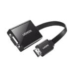 Adaptador HDMI a VGA / Resolución 1080P / Audio 3.5mm / Con Puerto Micro USB para Alimentación / Plug &  Play / No Requiere Controlador / ABS / Flexible y Duradero