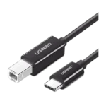 Cable de Impresora o escáner USB-C | 1m (6 pies) | USB Tipo C a USB 2.0 Tipo B | Soporta Thunderbolt 3 | Alta velocidad | DAC | Compatible con Brother HP, Canon, Lexmark, Epson, Dell, Xerox, Samsung, etc.