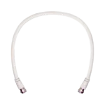 Jumper Coaxial con Cable Tipo RG-6 en Color Blanco de 60.96 centímetros de Longitud y Conectores F Macho en Ambos Extremos. 75 Ohm de Impedancia.