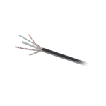 Bobina de Cable UTP de 4 Pares, Para Exterior con Gel, Cat6 (23 AWG), Industrial para Climas Extremos, Enterrado Directo, Color Negro, 305 m