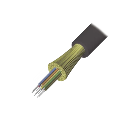 Cable de Fibra Óptica de 6 hilos, Interior/Exterior, Tight Buffer, No Conductiva (Dieléctrica), LS0H, Multimodo OM4 50/125 optimizada, 1 Metro