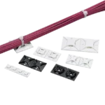 Montaje-Sujetador Para Cable de 4 Vías, con Adhesivo, 25.4 x 25.4mm (1in x 1in), Color Blanco, Uso en Interior, 1 pieza - Image 3