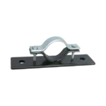 Abrazadera Doble Omega, fabricada en Acero para instalación de mástil de 2" en muros verticales