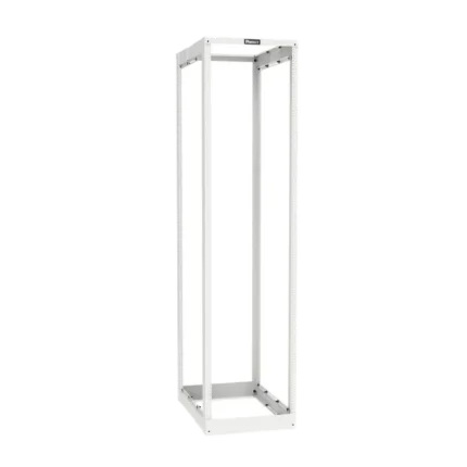 Rack de Cuatro Postes Estándar de 19", Rieles Roscados #12-24, Profundidad Ajustable de 23 a 42 in, 45 Unidades de Rack, Color Blanco
