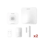 (AX HOME) KIT de Alarma AX HOME / Incluye: 1 Hub con batería de respaldo / 1 Llavero / 1 PIR / 2 Contactos Magnéticos / 1 Sirena / Wi-Fi / 3G/4G / Compatible con Hik-Connect P2P y Hik-Partner PRO