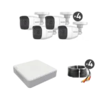(MICRÓFONO Integrado) Kit TurboHD 1080p Lite / DVR 4 canales / Audio por Coaxitron / 4 Cámaras Bala de Metal con Micrófono Integrado - Image 2
