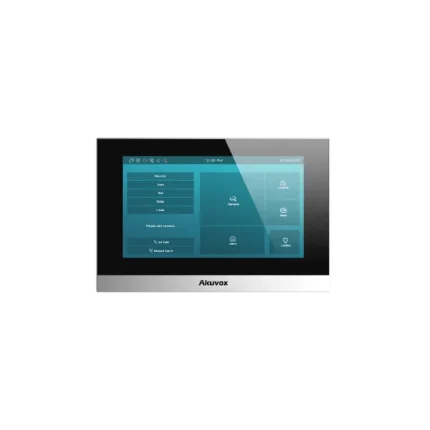 Monitor Color Negro Linux / Pantalla Touch de 7 Pulgadas / SIP / POE / WIFI / Compatible con Frentes de Calle Akuvox