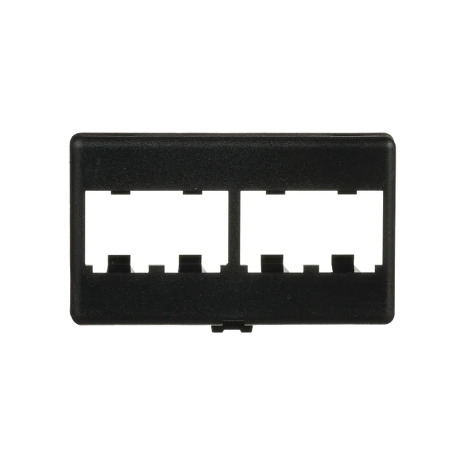 CFFP4BL-h Placa de Mobiliario Modular Estándar, Salidas Para 4 Puertos Mini-Com, Color Negro - Image 1
