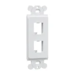 Marco de Módulo Dúplex, Para Placas Frontales Estándar GFCI, Acepta 2 Módulos Mini-Com, Color Blanco - Image 3