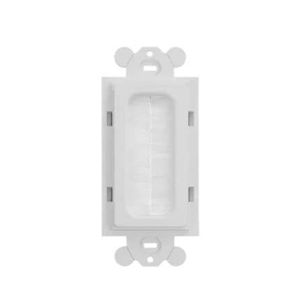 Placa de Pared Pasacables Tipo Cepillo, Estándar GFCI, Material ABS, Color Blanco