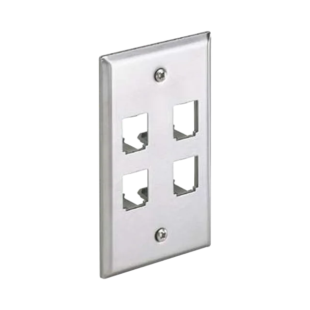 CFP4SY-h Placa de Pared Vertical, de Acero Inoxidable, Salida Para 4 Puertos Mini-Com - Image 1