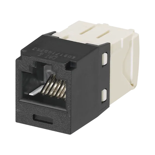 CJ688TGBL-h Conector Jack RJ45 Estilo TG, Mini-Com, Categoría 6, de 8 posiciones y 8 cables, Color Negro - Image 1