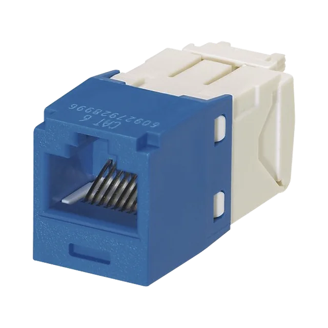 CJ688TGBU-h Conector Jack RJ45 Estilo TG, Mini-Com, Categoría 6, de 8 posiciones y 8 cables, Color Azul - Image 1