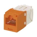 Conector Jack RJ45 Estilo TG, Mini-Com, Categoría 6, de 8 posiciones y 8 cables, Color Naranja