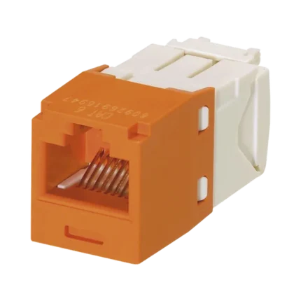 Conector Jack RJ45 Estilo TG, Mini-Com, Categoría 6, de 8 posiciones y 8 cables, Color Naranja