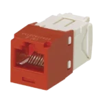 Conector Jack RJ45 Estilo TG, Mini-Com, Categoría 6, de 8 posiciones y 8 cables, Color Rojo