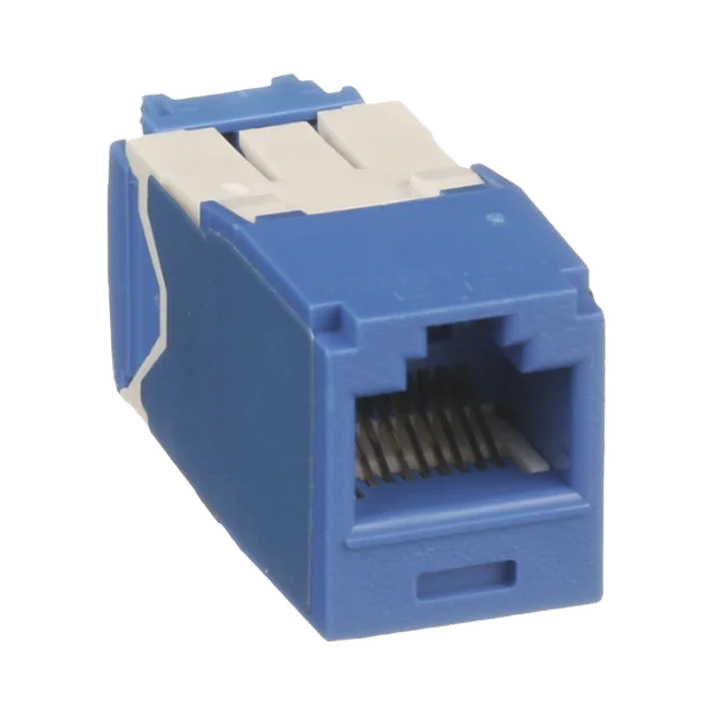 CJ6X88TGBU-h Conector Jack RJ45 Estilo TG, Mini-Com, Categoría 6A, de 8 posiciones y 8 cables, Color Azul - Image 1