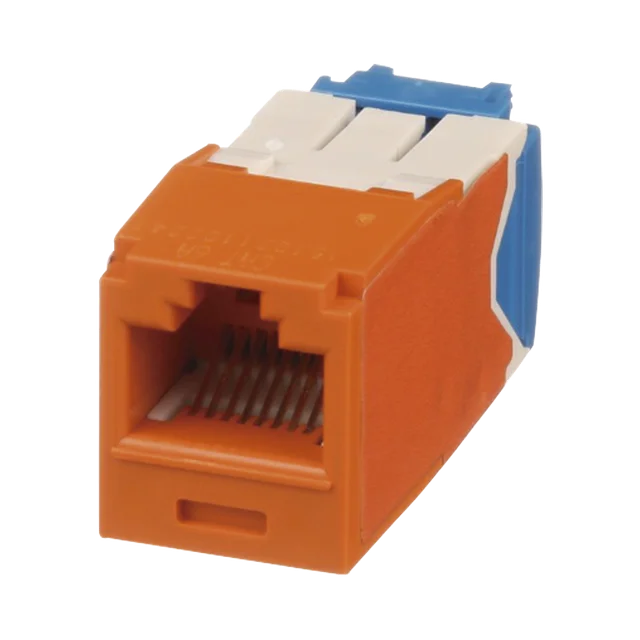 CJ6X88TGOR-h Conector Jack RJ45 Estilo TG, Mini-Com, Categoría 6A, de 8 posiciones y 8 cables, Color Naranja - Image 1