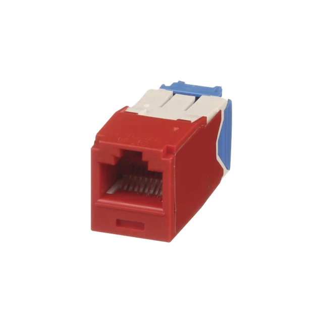 CJ6X88TGRD-h Conector Jack RJ45 Estilo TG, Mini-Com, Categoría 6A, de 8 posiciones y 8 cables, Color Rojo - Image 1