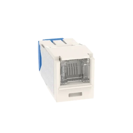 Conector Jack RJ45 Estilo TG con Ventana, Mini-Com, Categoría 6A, de 8 posiciones y 8 cables, Color Blanco