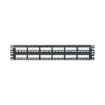 Panel de Parcheo Modular Mini-Com (Sin Conectores), Plano, Totalmente Blindado, de 48 puertos, 2UR