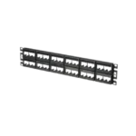 Panel de Parcheo Modular Mini-Com (Sin Conectores), Plano, Sin Blindaje, Con Etiqueta y Cubierta, de 48 puertos, 2UR - Image 2