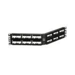 Panel de Parcheo Modular Mini-Com (Sin Conectores), Angulado, Sin Blindaje, Con Etiqueta y Cubierta, de 48 puertos, 2UR