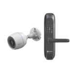 Kit de Cerradura Inteligente con Cámara IP Wi-Fi modelo CS-H3C / Apertura Remota desde la App / Códigos Temporales Para Visitantes / Lectura de Huella / Lectura de Tag / Contraseña /  Botón para Timbrar / Alarma Anti-intrusion