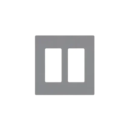 Placa de pared 2 espacio, para atenuador (dimmer), switch ó control remoto PICO inalámbrico.
