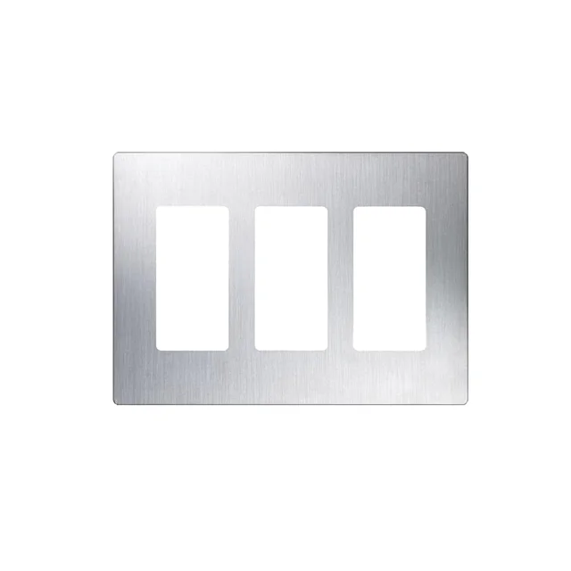 CW3SS-h Tapa Color Metalico para interruptor o dimmer Lutron, 3 gang, limpio y moderno - Image 1