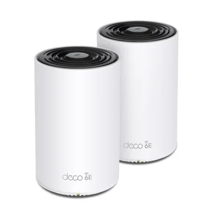 Kit 2 Routers Inalámbricos MESH Interior para Hogar / Doble Banda Wi-Fi 6E AX5400 Mbps / 3 Puerto Gigabit WAN/LAN / 4 Antenas Internas / Administración Mediante la App Deco (iOS, Android) / Protección HomeShield