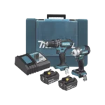 Kit de Rotomartillo Atornillador DHP482 + Atornillador de Impacto DTW301, incluye 2 Baterías BL1850B, 1 Cargador DC18SD y Maletín Plastico