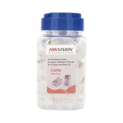 Bote con 100 Piezas de Plug Modular RJ45 / Cat 5e / Chapado en Oro a 30 Micras / Sin Blindaje / Facil Instalación / Uso Interior / Soporta Norma TIA-568B / Cumple con RoHS 2.0