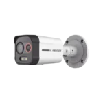 Bala IP Dual / Térmica 1.3 mm (96 x 72) / Óptico 4 mm (4 Megapixel) / Detección de Excepciones de Temperatura 30 mts /30 mts Luz Blanca / Exterior IP67 / PoE / Sirena y Luz Intermitente Integrada / Micro SD / ColorVu y ACUSENSE
